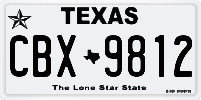 TX license plate CBX9812