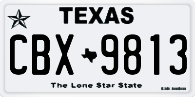 TX license plate CBX9813