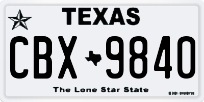 TX license plate CBX9840