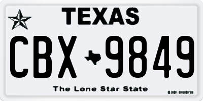 TX license plate CBX9849