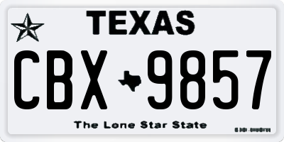 TX license plate CBX9857