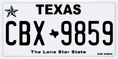 TX license plate CBX9859