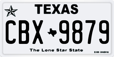 TX license plate CBX9879