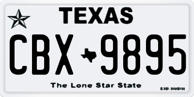 TX license plate CBX9895