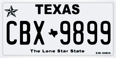 TX license plate CBX9899