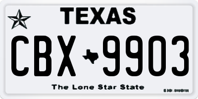 TX license plate CBX9903