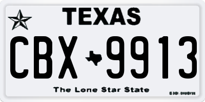 TX license plate CBX9913