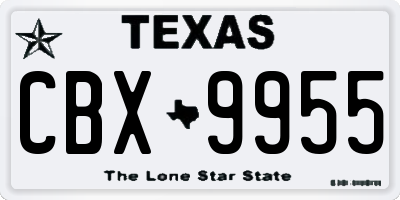 TX license plate CBX9955
