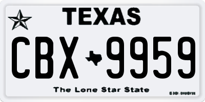 TX license plate CBX9959