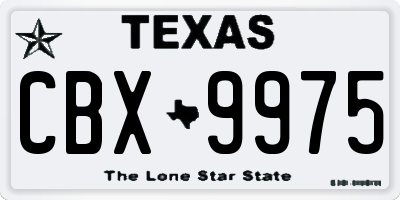 TX license plate CBX9975