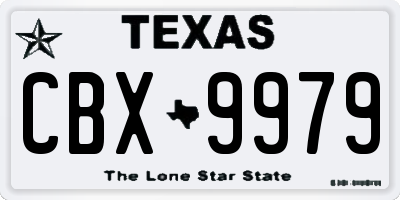 TX license plate CBX9979