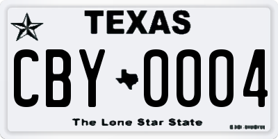 TX license plate CBY0004