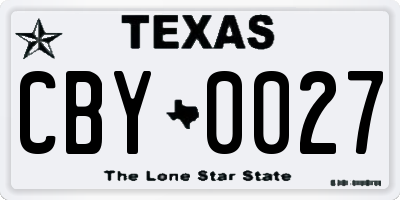 TX license plate CBY0027