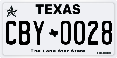 TX license plate CBY0028