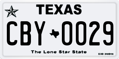 TX license plate CBY0029