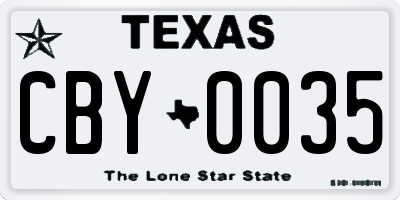 TX license plate CBY0035