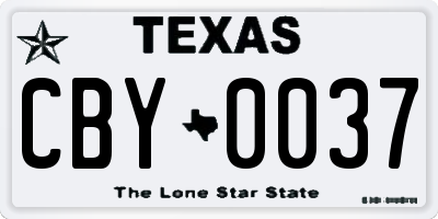 TX license plate CBY0037