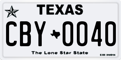 TX license plate CBY0040
