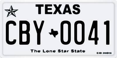 TX license plate CBY0041