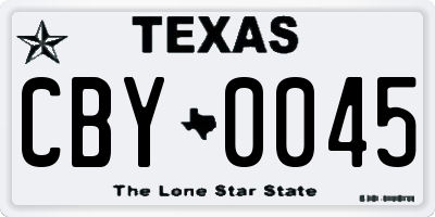 TX license plate CBY0045