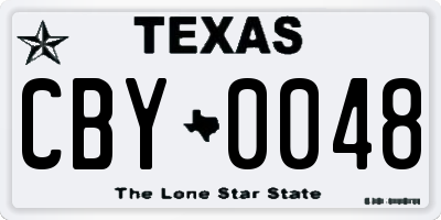 TX license plate CBY0048