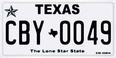 TX license plate CBY0049