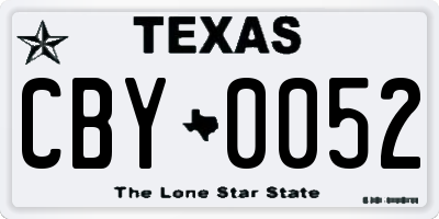 TX license plate CBY0052