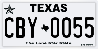 TX license plate CBY0055