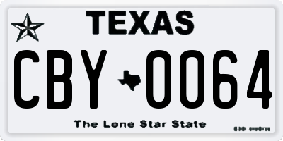 TX license plate CBY0064