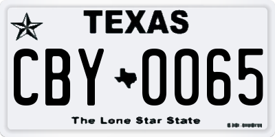 TX license plate CBY0065