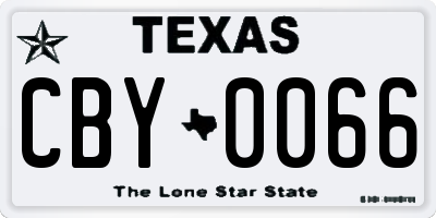 TX license plate CBY0066