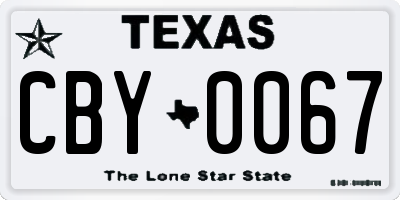 TX license plate CBY0067