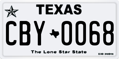 TX license plate CBY0068