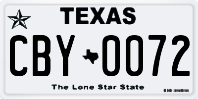 TX license plate CBY0072