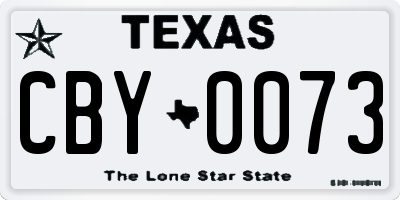 TX license plate CBY0073
