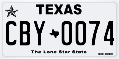 TX license plate CBY0074