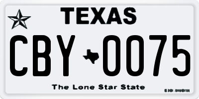 TX license plate CBY0075
