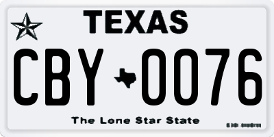 TX license plate CBY0076