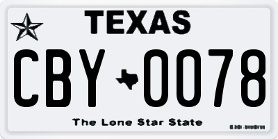 TX license plate CBY0078