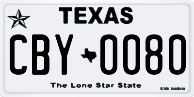 TX license plate CBY0080