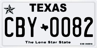 TX license plate CBY0082