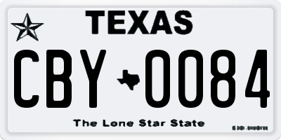 TX license plate CBY0084