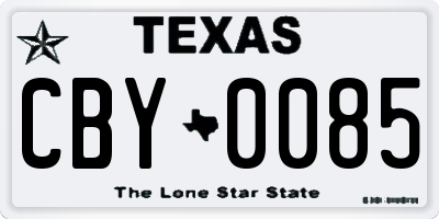 TX license plate CBY0085