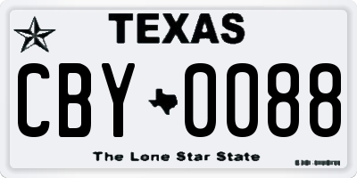 TX license plate CBY0088