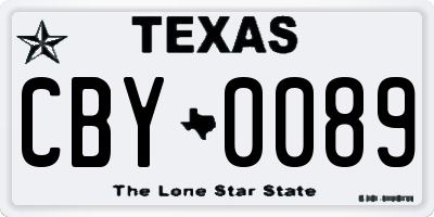 TX license plate CBY0089