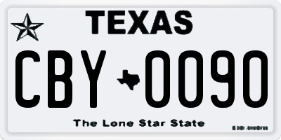 TX license plate CBY0090