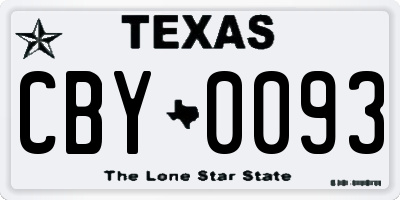TX license plate CBY0093