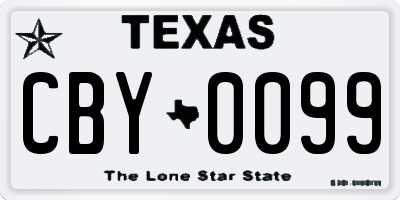 TX license plate CBY0099