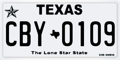 TX license plate CBY0109