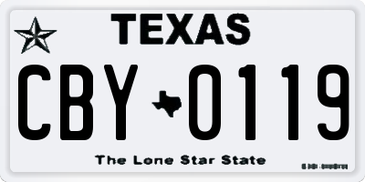 TX license plate CBY0119